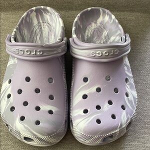 CROCS Lavender and White Slippers